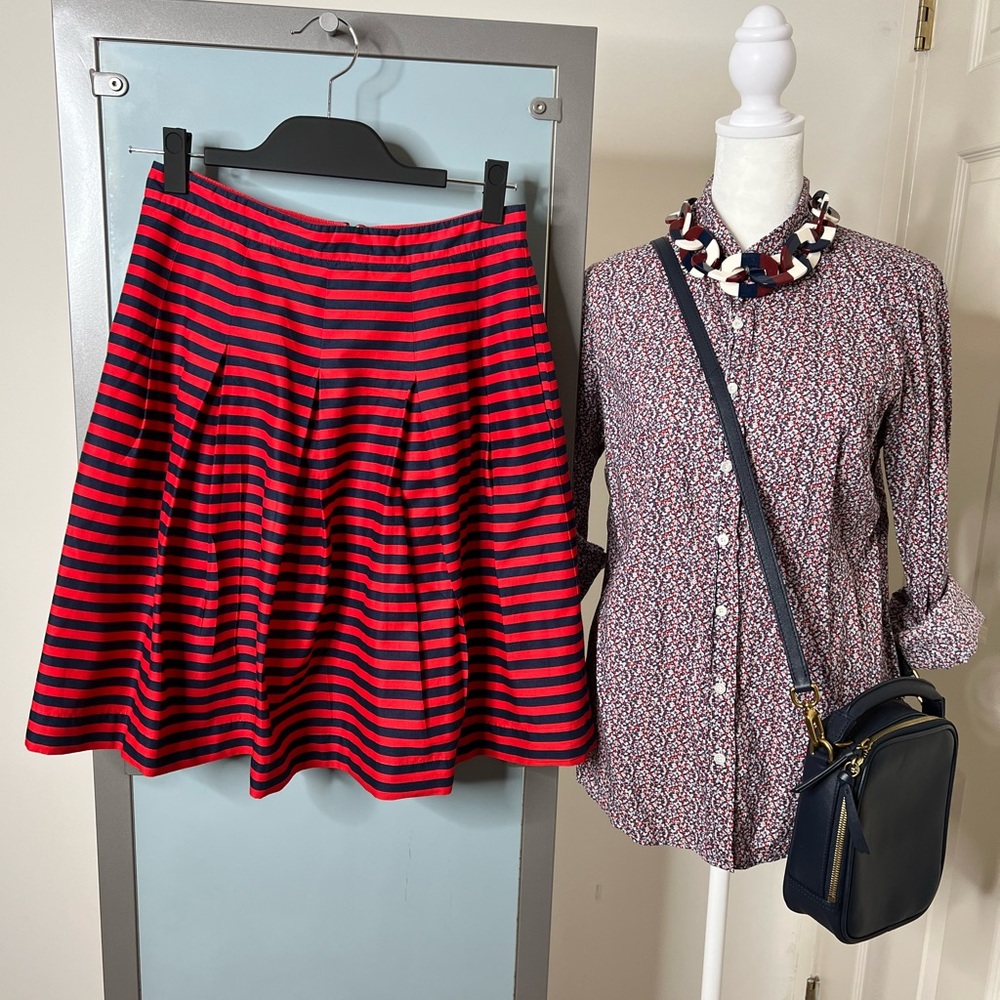 J. Crew Factory Striped Cotton Skirt